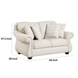 Boro Loveseat with 4 Accent Pillows- 64 Inch- Beige Fabric