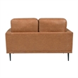 Coxi Loveseat with 2 Bolster Pillows- Soft Brown Microfiber- 58 Inch