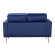 Voxo Loveseat with 2 Accent Pillows- Blue Velvet Padded Seat- 58 Inch