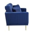 Voxo Loveseat with 2 Accent Pillows- Blue Velvet Padded Seat- 58 Inch