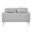 Voxo Loveseat- Gray Velvet Padded Seat- Two Accent Pillows- 58 Inch