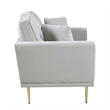 Voxo Loveseat- Gray Velvet Padded Seat- Two Accent Pillows- 58 Inch