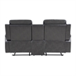 Jolo Manual Recline Loveseat- Center Console 73 Inch Gray Faux Leather