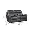 Gimo Dual Manual Recliner Loveseat- Dark Gray Microfiber- 72 Inch