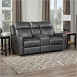 Gimo Dual Manual Recliner Loveseat- Dark Gray Microfiber- 72 Inch