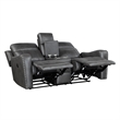 Gimo Dual Power Recliner Loveseat- Dark Gray Microfiber- 72 Inch