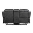 Gimo Dual Power Recliner Loveseat- Dark Gray Microfiber- 72 Inch