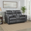 Gimo Dual Power Recliner Loveseat- Dark Gray Microfiber- 72 Inch
