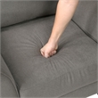 Xumo Loveseat- Taupe Gray Fabric- 56 Inch- Black Tapered Wood Legs
