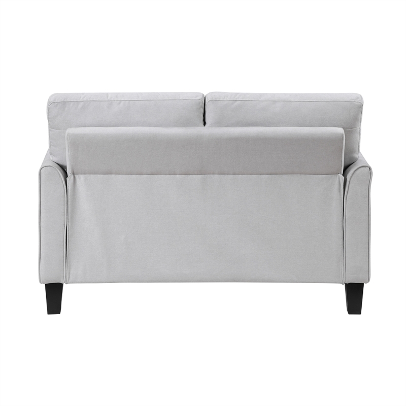 Xumo Loveseat- Light Gray Fabric- 56 Inch- Black Tapered Wood Legs