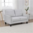 Xumo Loveseat- Light Gray Fabric- 56 Inch- Black Tapered Wood Legs