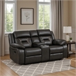 Millie 76 Inch Manual Dual Recliner Loveseat- Cupholders- Gray Faux Leather