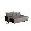Nami Sleeper Sectional with Storage Chaise- Brown Flannel- 91 Inch