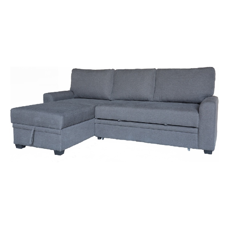 Nami Sleeper Sectional with Storage Chaise- Gray Flannel- 91 Inch