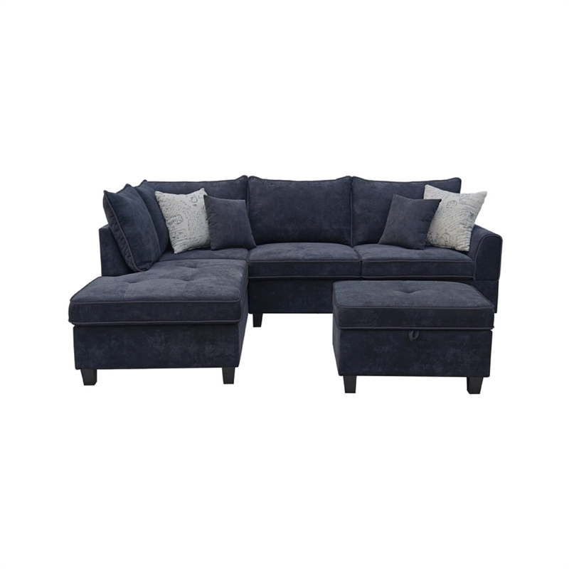 Otto 3pc Set Sofa- Loveseat- Chair with 6 Pillows- Dark Gray Woven