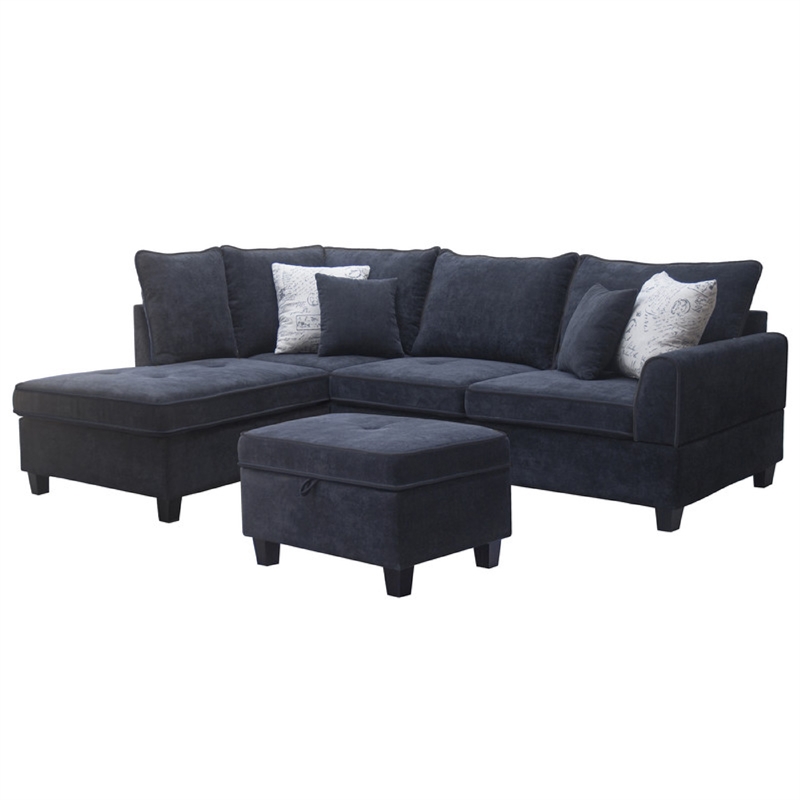 Otto 3pc Set Sofa- Loveseat- Chair with 6 Pillows- Dark Gray Woven