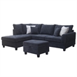 Otto 3pc Set Sofa- Loveseat- Chair with 6 Pillows- Dark Gray Woven