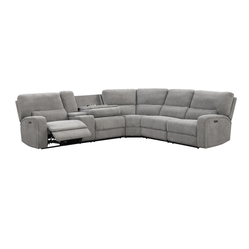 Otto 3pc Set Sofa- Loveseat- Chair with 6 Pillows- Light Gray Woven