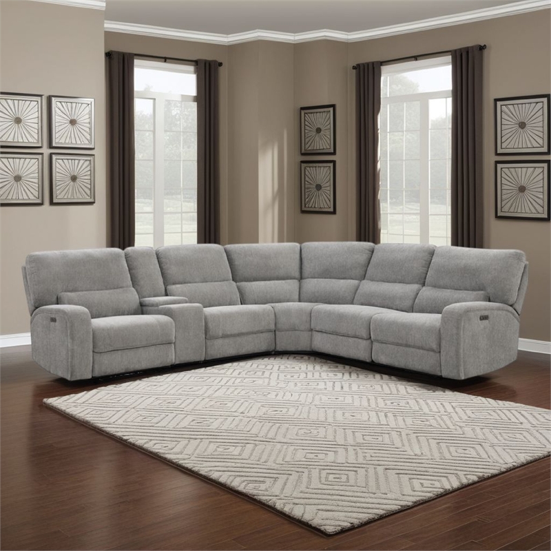 Otto 3pc Set Sofa- Loveseat- Chair with 6 Pillows- Light Gray Woven
