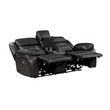 Millie 76 Inch Power Dual Recliner Loveseat- Cupholders- Gray Faux Leather