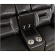 Millie 76 Inch Power Dual Recliner Loveseat- Cupholders- Gray Faux Leather