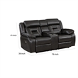 Millie 76 Inch Power Dual Recliner Loveseat- Cupholders- Gray Faux Leather