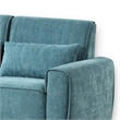 Tiu 62 Inch Loveseat with 2 Lumbar Pillows- Blue Chenille- Solid Wood