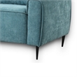 Tiu 62 Inch Loveseat with 2 Lumbar Pillows- Blue Chenille- Solid Wood