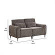 Tiu 62 Inch Loveseat with 2 Lumbar Pillows- Gray Chenille- Solid Wood