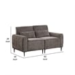 Tiu 62 Inch Loveseat with 2 Lumbar Pillows- Gray Chenille- Solid Wood