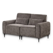 Tiu 62 Inch Loveseat with 2 Lumbar Pillows- Gray Chenille- Solid Wood