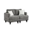 Lae 3 Piece Living Room Sofa- Loveseat- Chair Set- 5 Pillows- Gray Chenille