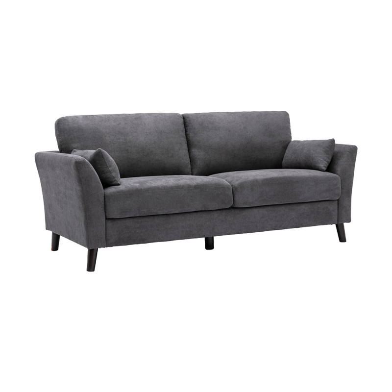 Otto 3pc Set Sofa- Loveseat- Chair with 6 Pillows- Dark Gray Woven