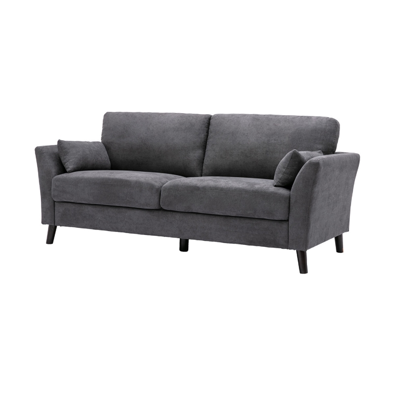 Otto 3pc Set Sofa- Loveseat- Chair with 6 Pillows- Dark Gray Woven