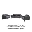 Otto 3pc Set Sofa- Loveseat- Chair with 6 Pillows- Dark Gray Woven