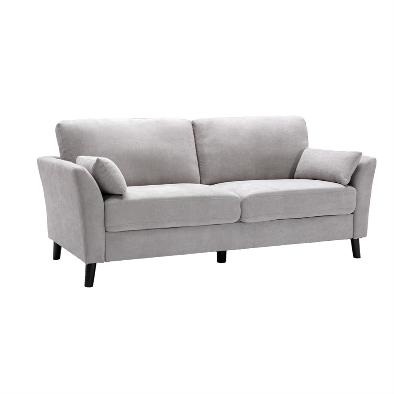 Otto 3pc Set Sofa- Loveseat- Chair with 6 Pillows- Light Gray Woven