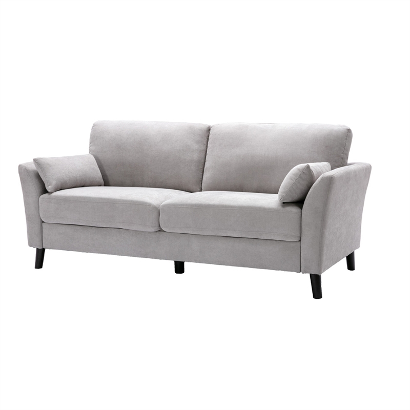 Otto 3pc Set Sofa- Loveseat- Chair with 6 Pillows- Light Gray Woven