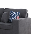 Nid Shaped Sectional Sofa - Cupholder - Stone Gray Woven - 125 inch