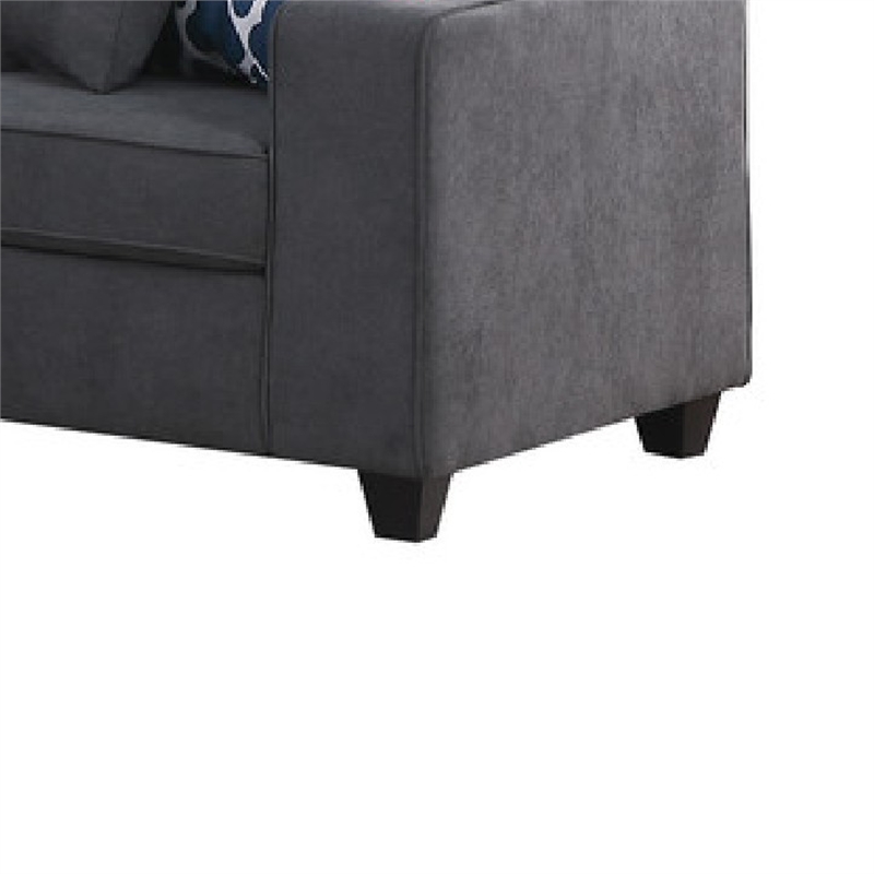 Nid Shaped Sectional Sofa - Cupholder - Stone Gray Woven - 125 inch
