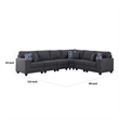 Nid Shaped Sectional Sofa - Cupholder - Stone Gray Woven - 125 inch