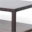 Ayka Coffee Table w Shelf- Nailhead Accent- 48 Inch Rectangular Brown
