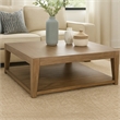 Yael Coffee Table with Caster Wheels- 48 Inch Light Brown Mahogany