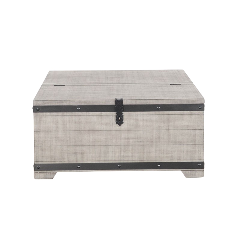 Nelly Square Coffee Table w Casters- Lift Top- Gray Mahogany Wood