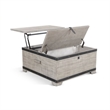 Nelly Square Coffee Table w Casters- Lift Top- Gray Mahogany Wood