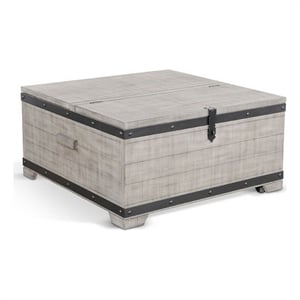 Nelly Square Coffee Table w Casters- Lift Top- Gray Mahogany Wood