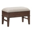 Merry Coffee Table with 2 Nesting Ottomans- Brown Wood- Beige