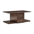 Merry Coffee Table with 2 Nesting Ottomans- Brown Wood- Beige