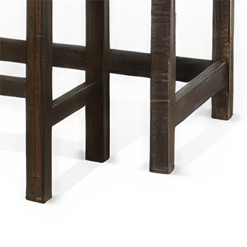 Flint Console Table with 3 Compartments- 74 Inch- Dark Brown Mahogany