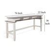 Dean Console Table- USB and Cubbies- 76 Inch Rectangular Brown- White
