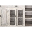 Zeka Buffet Console- Hutch- Home Bar w Glass Shelves- Wine Rack- Gray